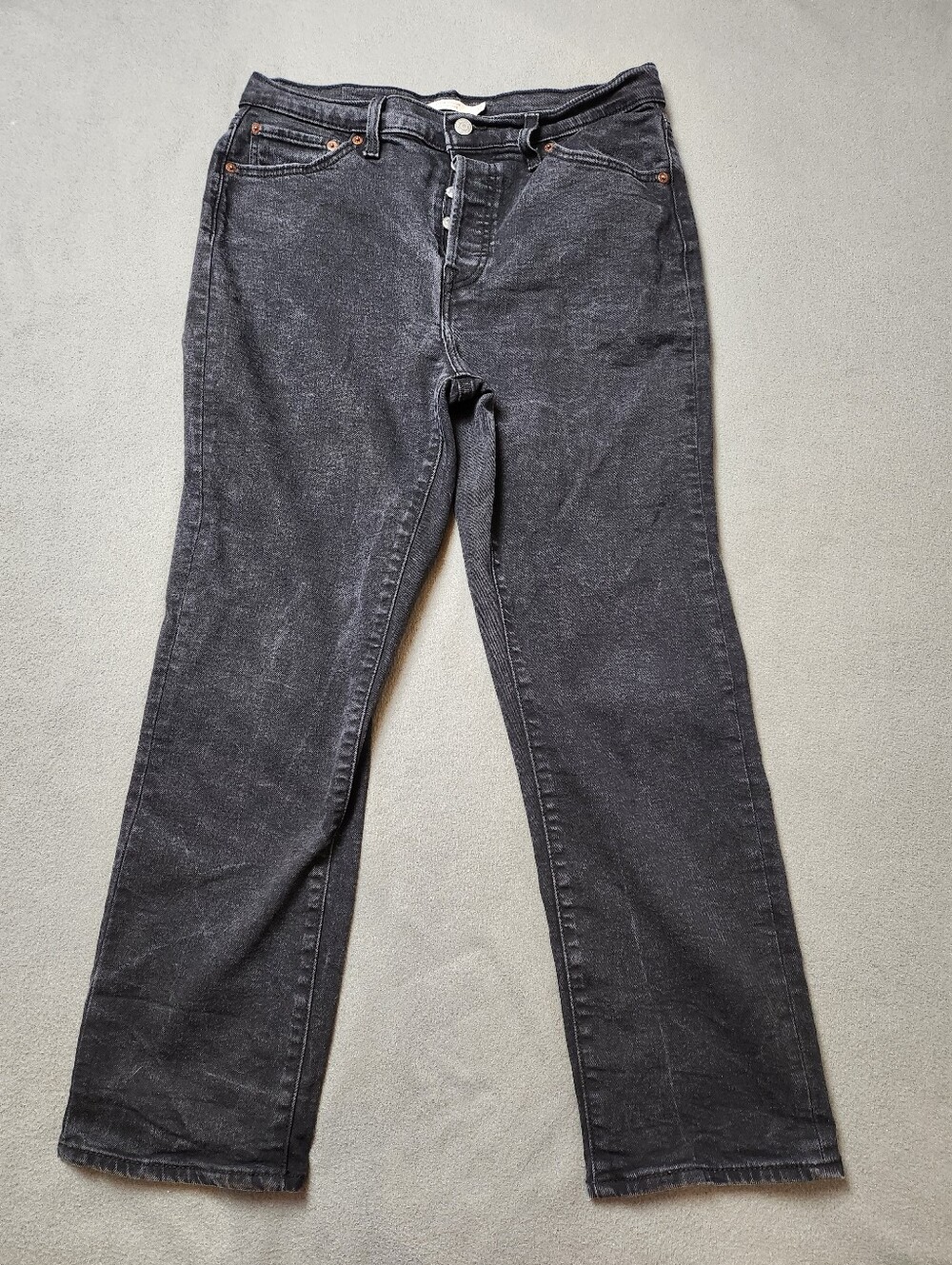 Levi's Wedgie Straight Black Jeans Womens Sz 32